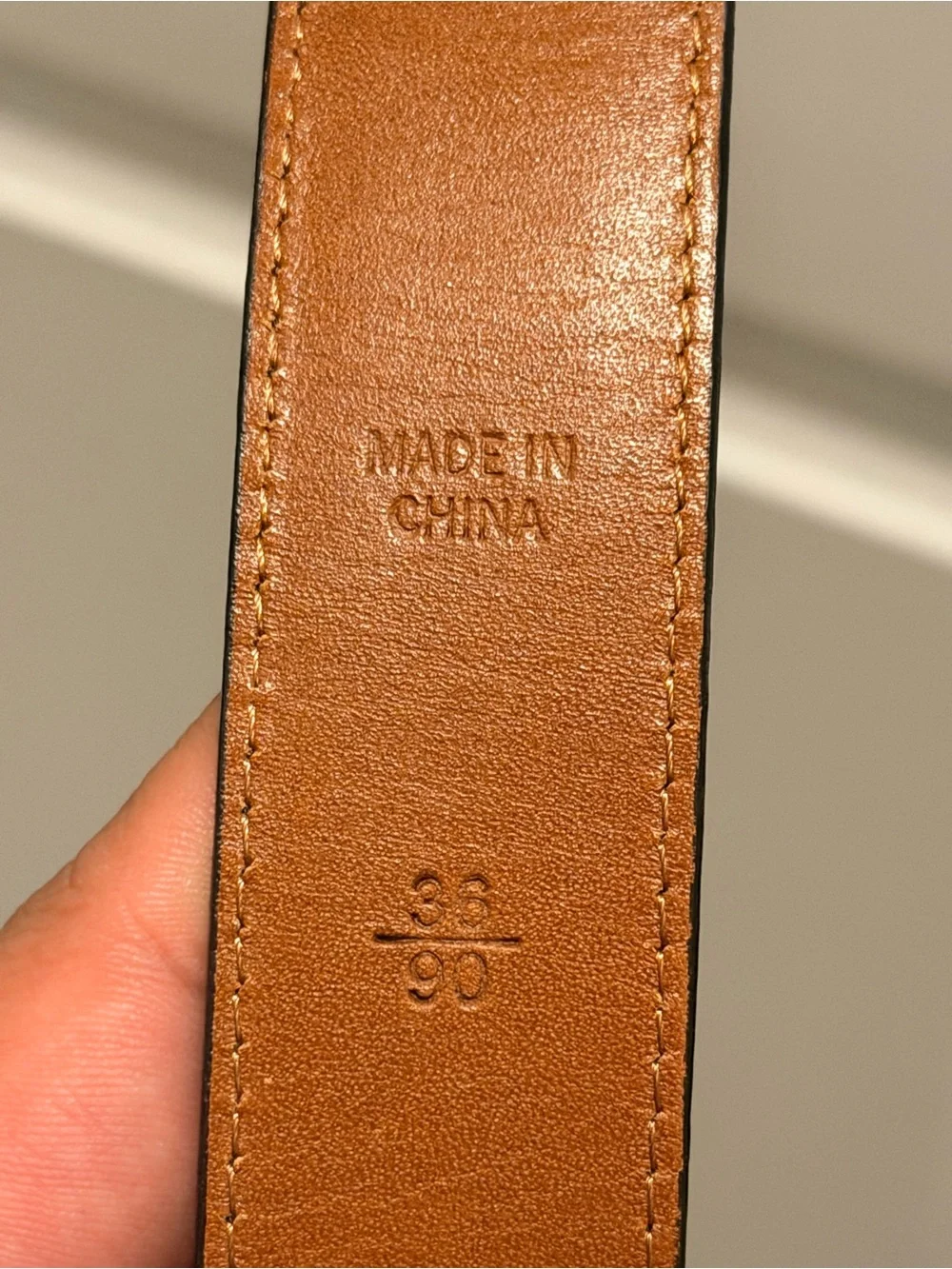 Polo Ralph Lauren Brown Croc Embossed Italian Leather Belt Mens 36